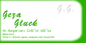 geza gluck business card