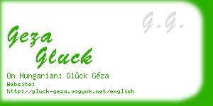 geza gluck business card